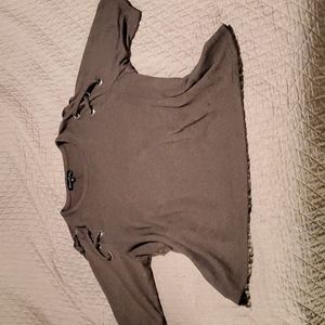 Alison Andrew's plus 3x taupe brown with Shoulder grommets and lacing